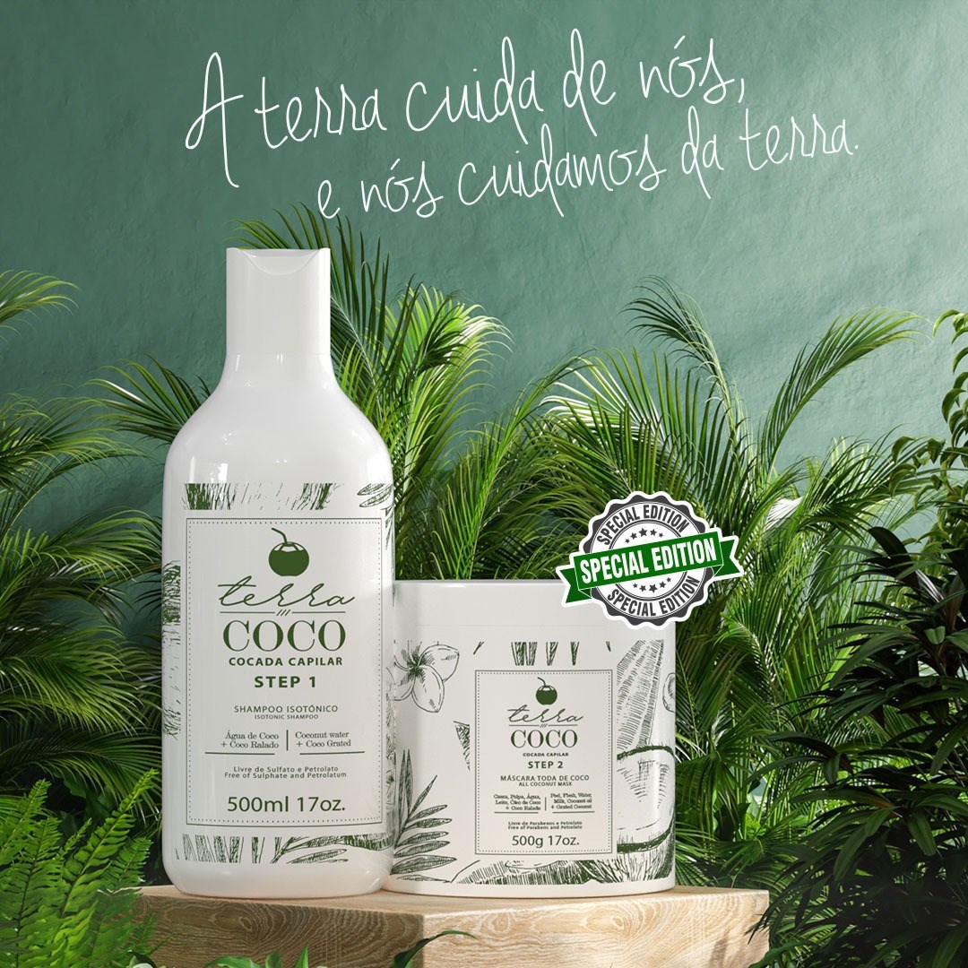 Kit Shampoo Isotônico e Máscara Toda de Coco Special Edition 500ml/500g – Terra Coco